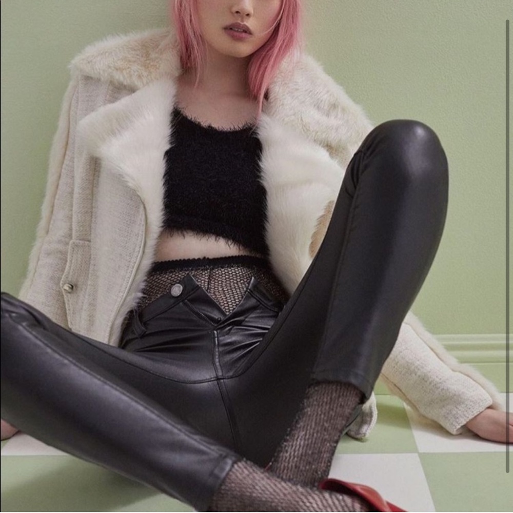 For Love and Lemons Andi Faux Fur Moto Jacket in Creme Tweed xs - Picture 4 of 6